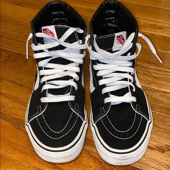 Black And White Sk8-HI Vans - Picture 4 of 5